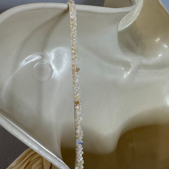 Elpis Pleated Vintage Inspired Off Shoulder Dress Ivory Gatsby Small New - Picture 9 of 13